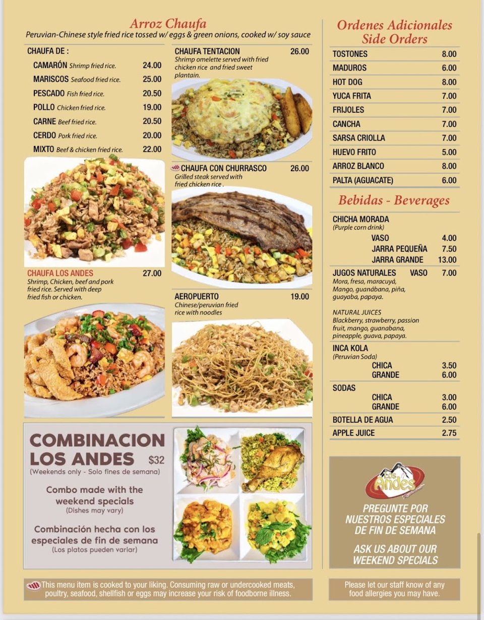 Printed menu with salads and soups.